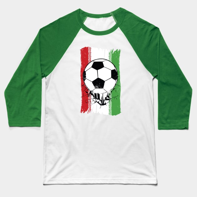 Vintage Iranian Flag with Football // Iran Soccer Baseball T-Shirt by SLAG_Creative